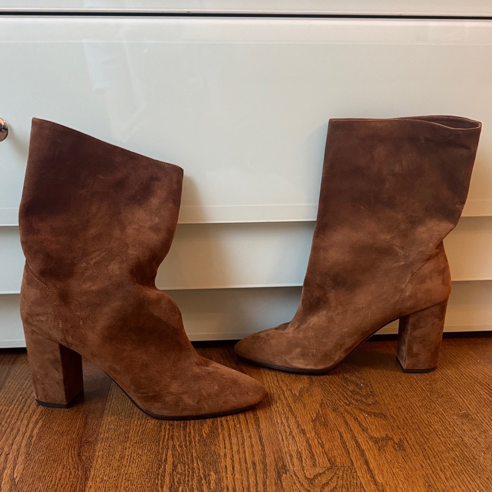 Aquazzura Brown Suede Heeled Boots